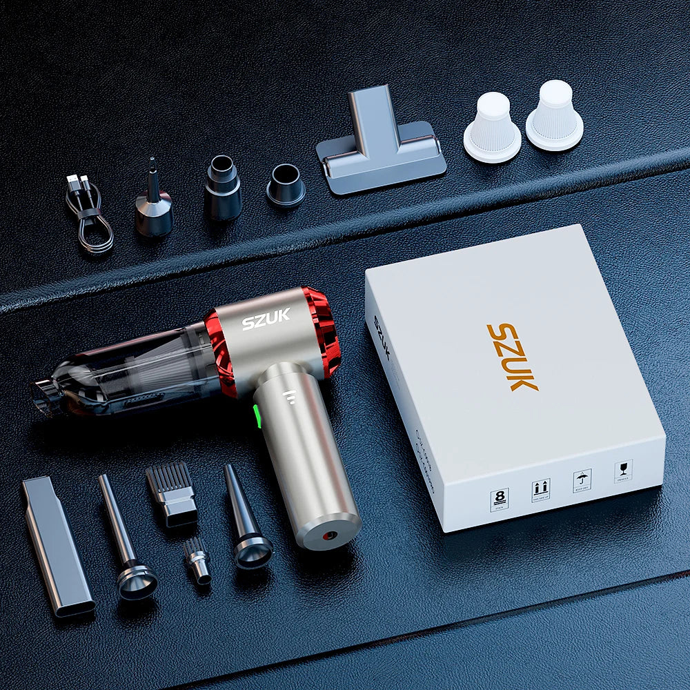 Aspirateur Sans Fil Portable pour Voiture – Mini Aspirateur Rechargeable Haute Puissance avec Filtre HEPA