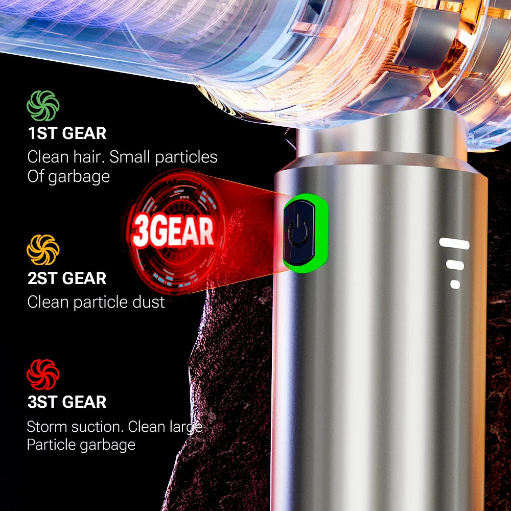 Aspirateur Sans Fil Portable pour Voiture – Mini Aspirateur Rechargeable Haute Puissance avec Filtre HEPA