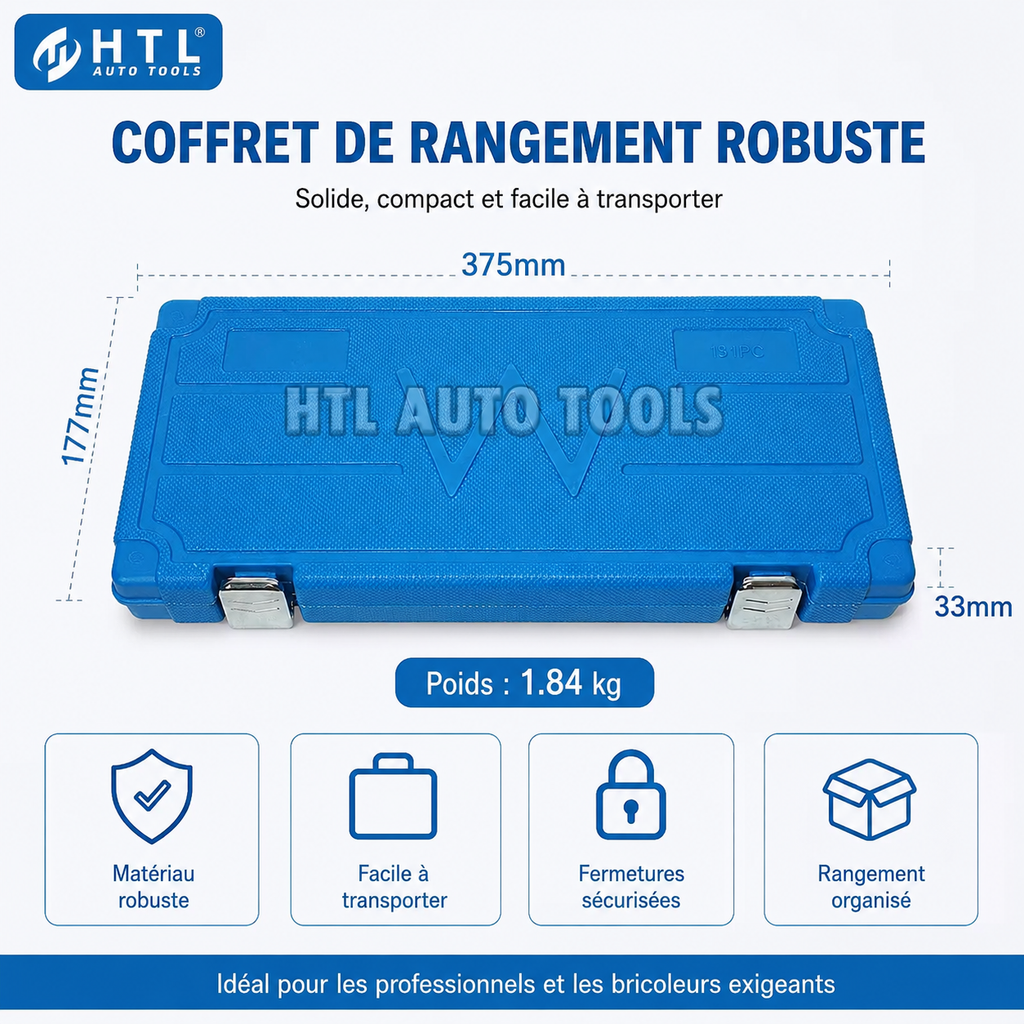 Kit Professionnel de Réparation de Filetage 131 Pièces M5 à M12 – Restauration des Taraudages Moteur
