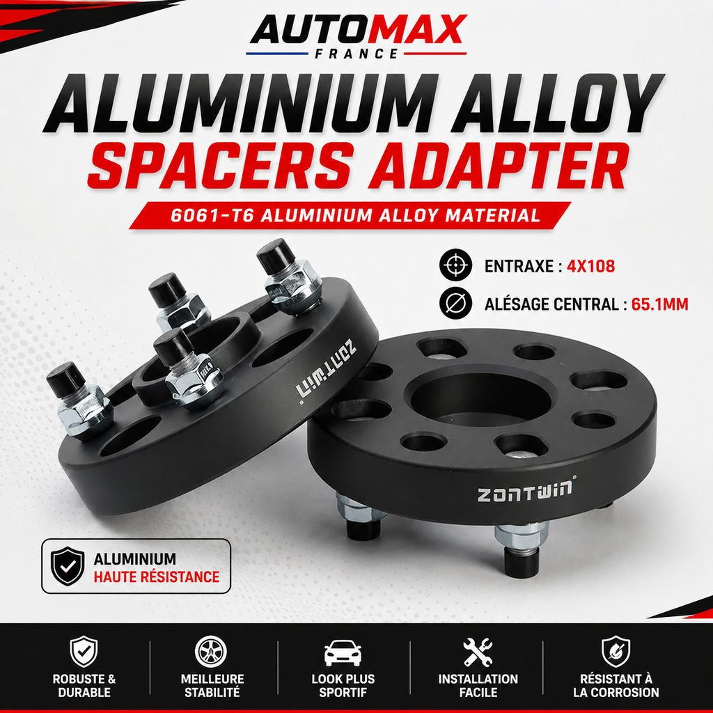 Cales de roue Peugeot 206 207 208 307 308 3008 4x108 – Élargisseurs de voie aluminium
