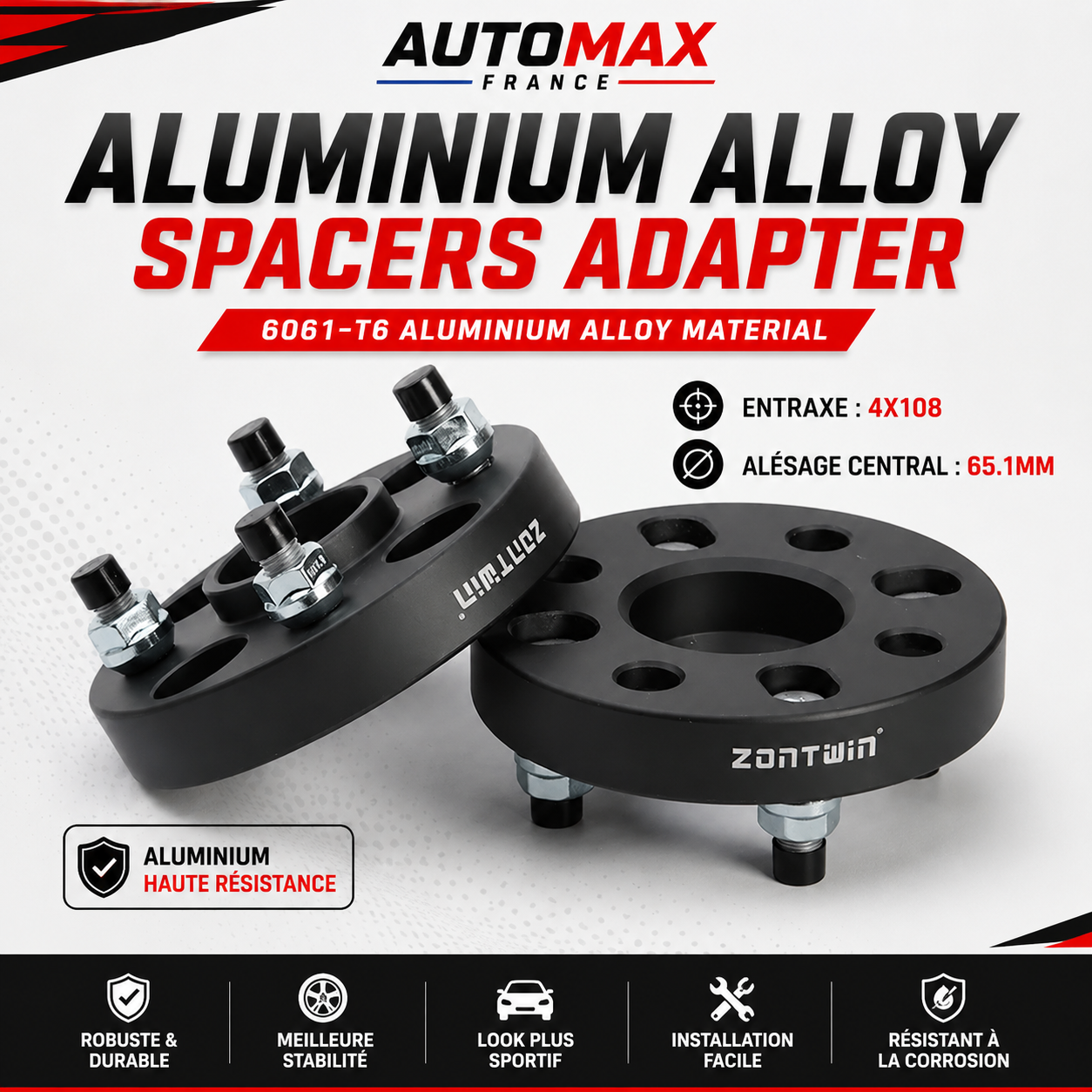 Cales de roue Peugeot 206 207 208 307 308 3008 4x108 – Élargisseurs de voie aluminium