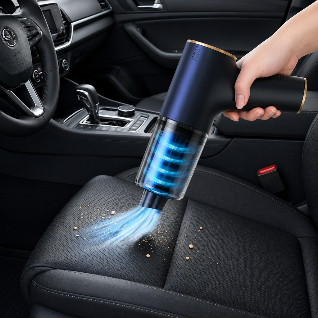 Aspirateur Sans Fil Portable pour Voiture – 98000Pa Haute Puissance Rechargeable USB