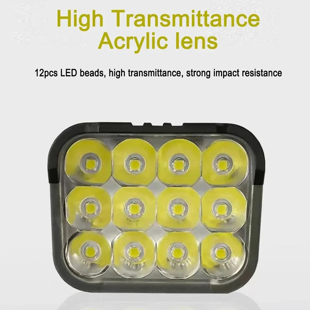 12 LED Bicycle Front Light Rechargeable Bike Light with Horn MTB Bicycle Head Lights Cycling Bike Safety Lamp for Night Riding
