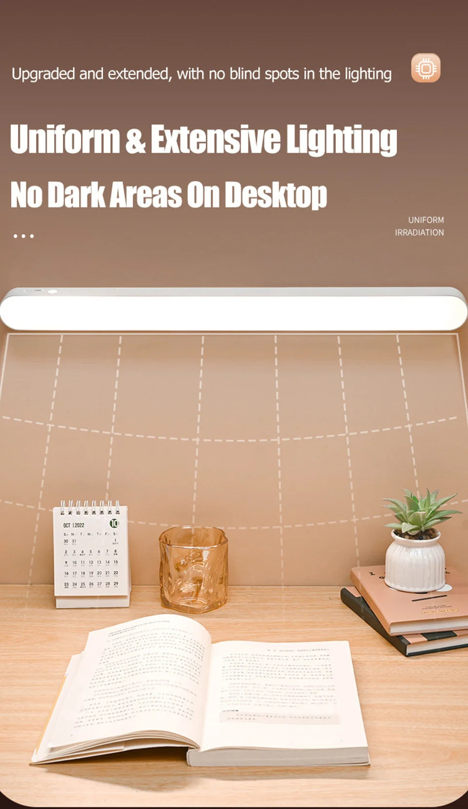 Eye-care Table Lamp LED Light Bar 48/28cm Rechargeable Wirless Desk Reading Lamp USB Night Light For Bedside Kitchen Cabinet