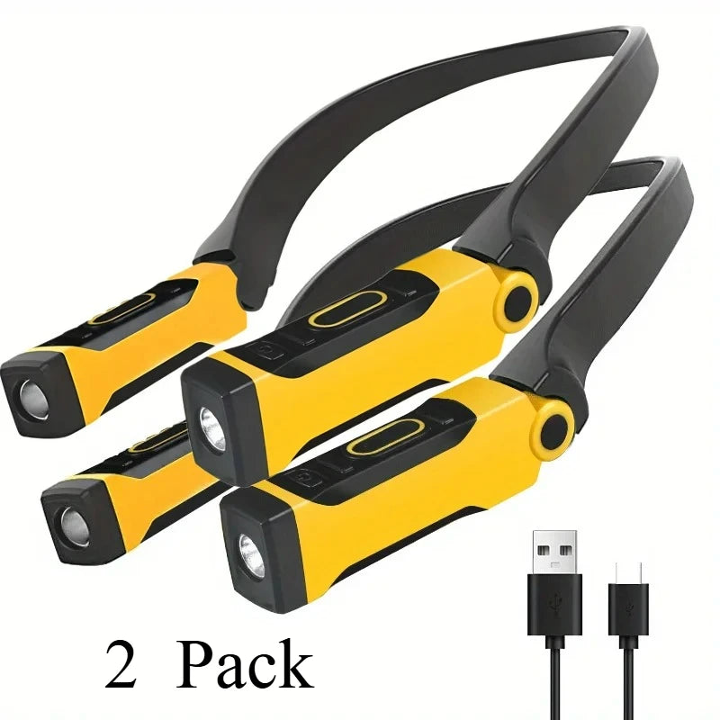 2 Pack Rechargeable LED Neck Reading Light Two Brightness Levels For Reading, Knitting, Camping & Repairing  Led Work Light