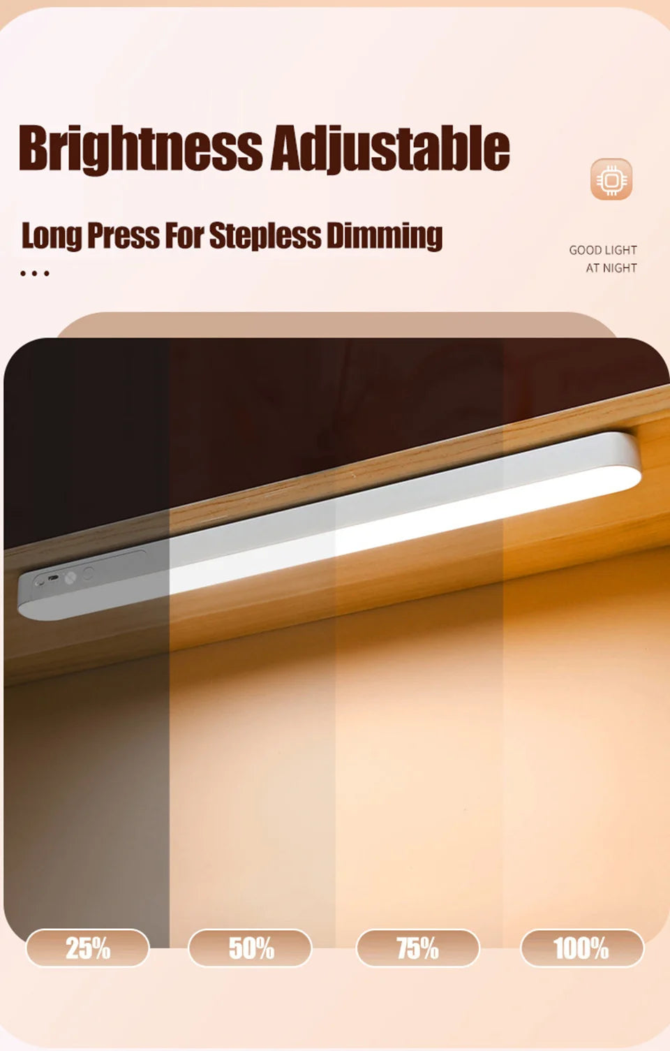 Eye-care Table Lamp LED Light Bar 48/28cm Rechargeable Wirless Desk Reading Lamp USB Night Light For Bedside Kitchen Cabinet