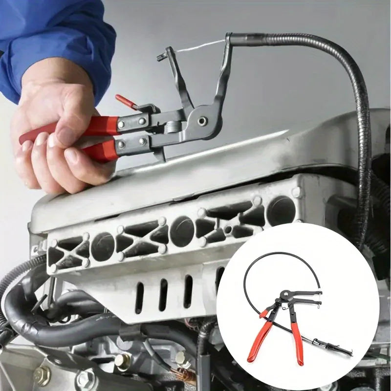Clamping Pliers Bendable Hose Clamps Cable Type Flex Cable Long Auto Hose Clamps Straight Hose Bundle Removal Auto Repair Tools