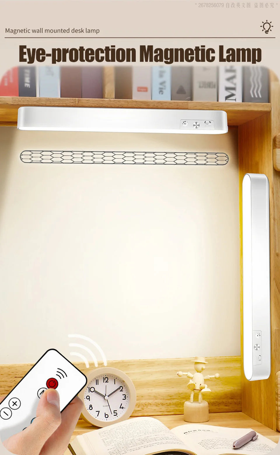 Eye-care Table Lamp LED Light Bar 48/28cm Rechargeable Wirless Desk Reading Lamp USB Night Light For Bedside Kitchen Cabinet