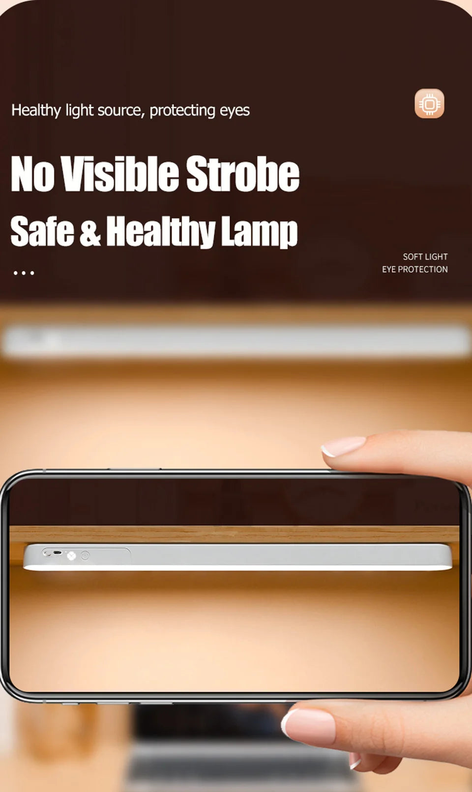 Eye-care Table Lamp LED Light Bar 48/28cm Rechargeable Wirless Desk Reading Lamp USB Night Light For Bedside Kitchen Cabinet