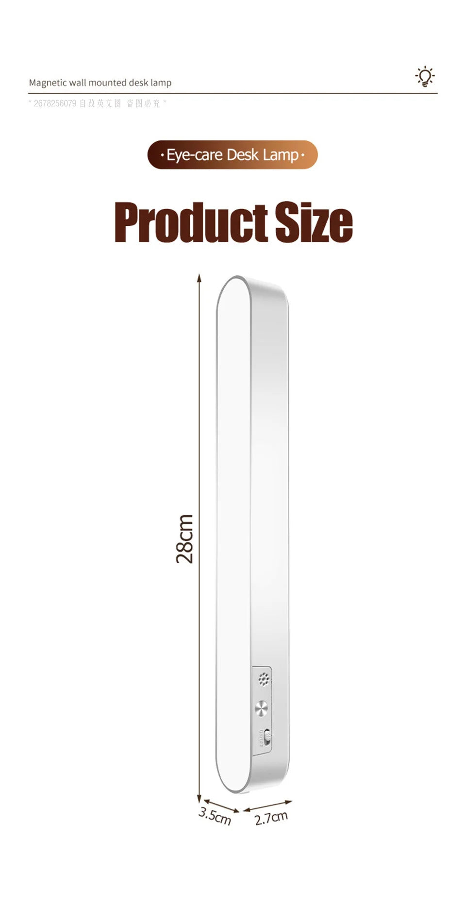 Eye-care Table Lamp LED Light Bar 48/28cm Rechargeable Wirless Desk Reading Lamp USB Night Light For Bedside Kitchen Cabinet