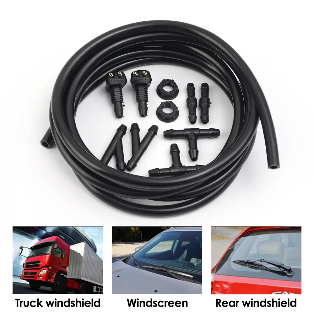 Kit Universel de Réparation de Tuyau de Lave-Glace Automobile – Durite, Connecteurs et Raccords pour Gicleurs de Pare-Brise