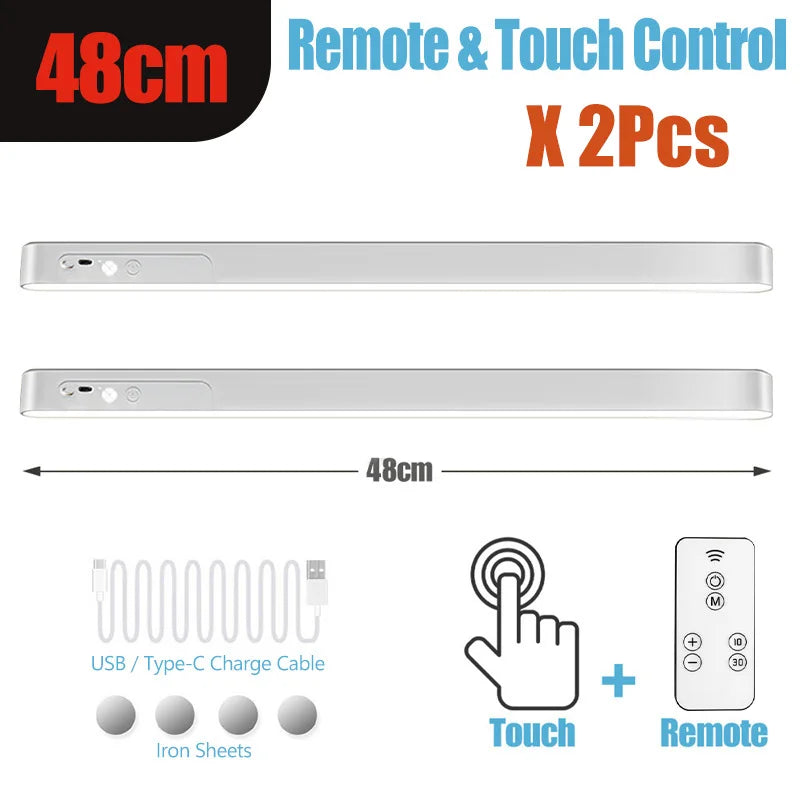 Eye-care Table Lamp LED Light Bar 48/28cm Rechargeable Wirless Desk Reading Lamp USB Night Light For Bedside Kitchen Cabinet