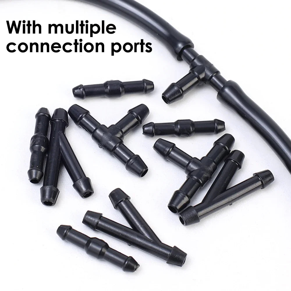 Kit Universel de Réparation de Tuyau de Lave-Glace Automobile – Durite, Connecteurs et Raccords pour Gicleurs de Pare-Brise